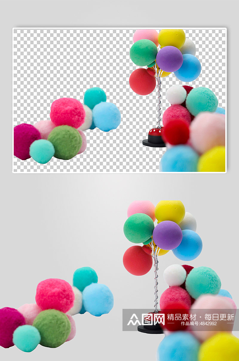 愚人节黏土气球PNG免抠摄影图素材
