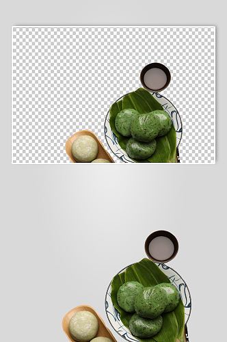 清明节青团艾粑PNG免抠摄影图