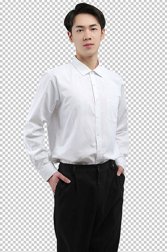白色衬衫商务男PNG免抠摄影图