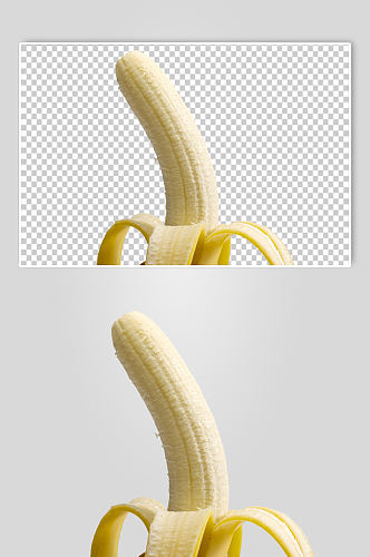 新鲜剥皮香蕉水果食物PNG免抠摄影图