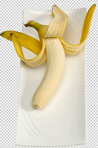新鲜剥皮香蕉水果食物PNG免抠摄影图