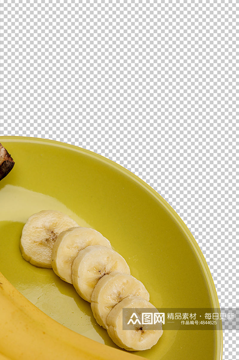 盘装香蕉切片排列PNG免抠摄影图素材