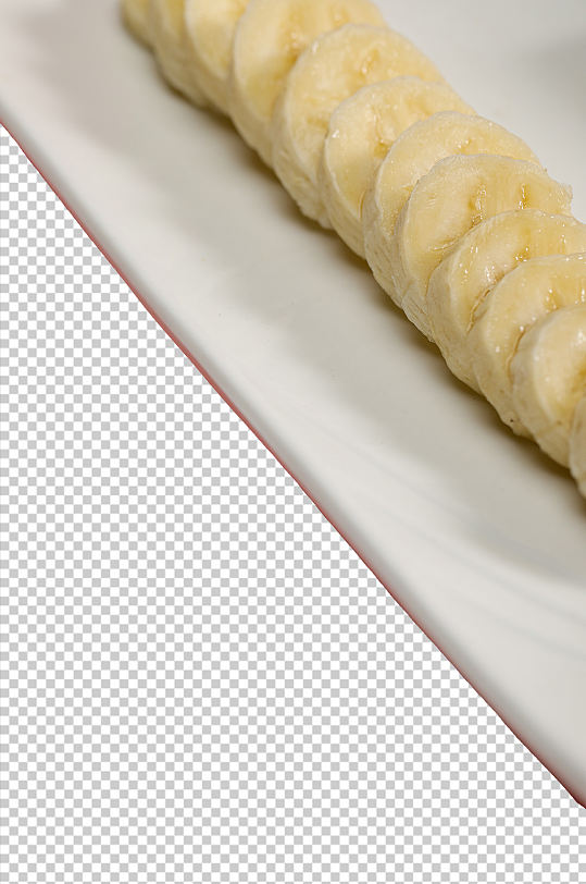 盘装香蕉切片排列PNG免抠摄影图