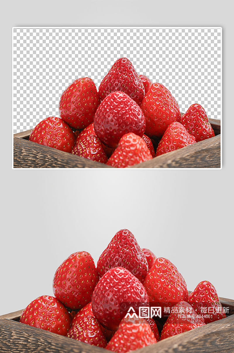 草莓果盘水果食物PNG免抠摄影图素材