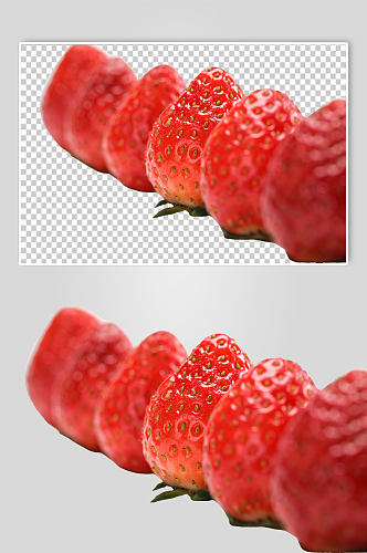 草莓排列水果PNG免抠摄影图