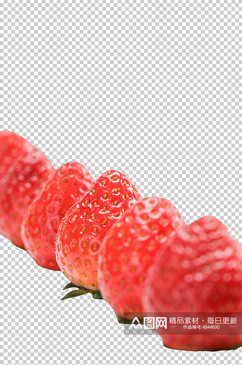 草莓排列水果PNG免抠摄影图素材