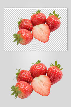 新鲜红色草莓水果PNG免抠摄影图