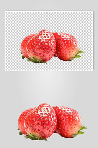 新鲜红色草莓水果PNG免抠摄影图