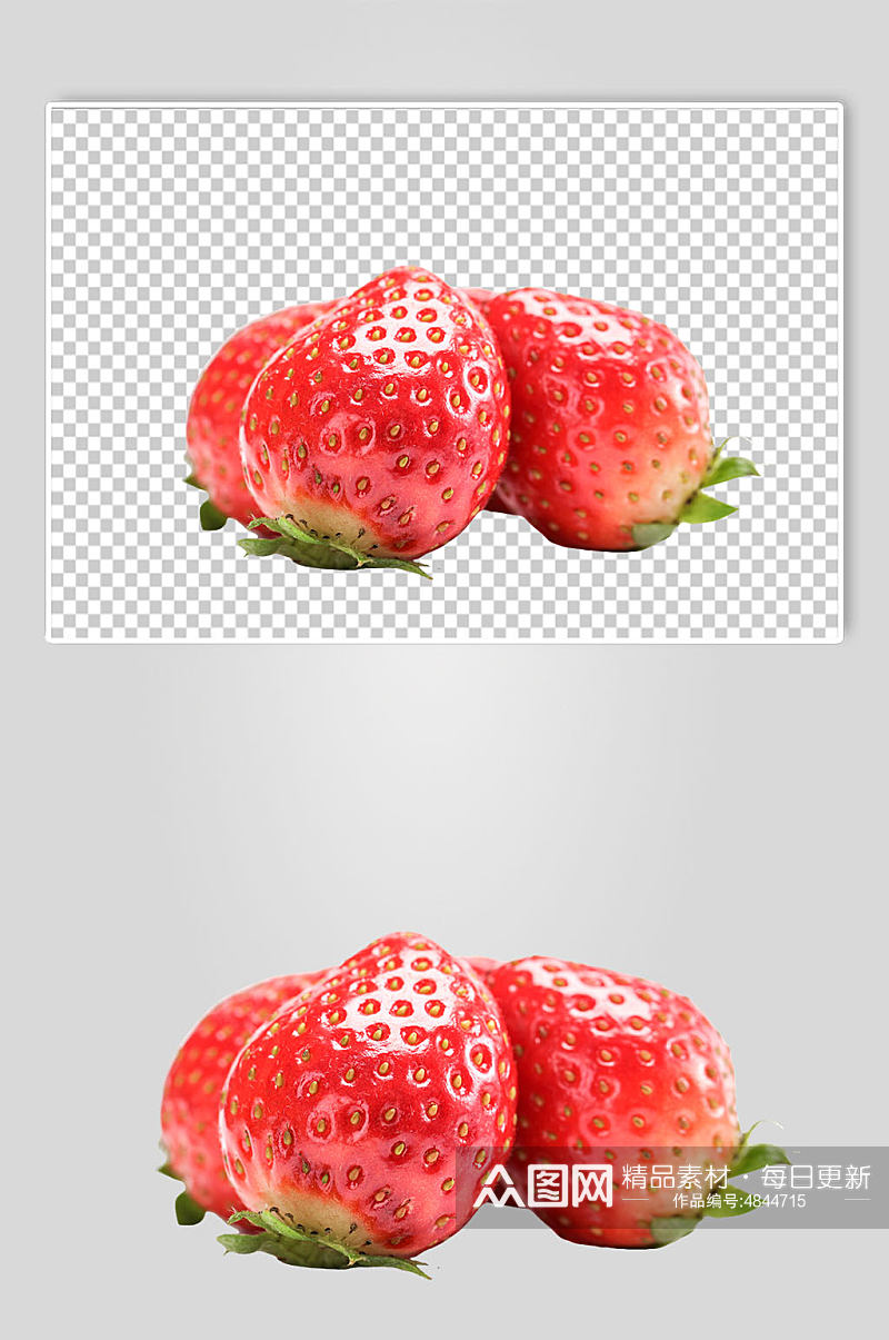 新鲜红色草莓水果PNG免抠摄影图素材