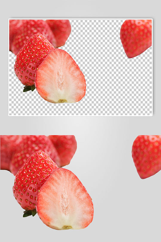 新鲜红色草莓水果PNG免抠摄影图