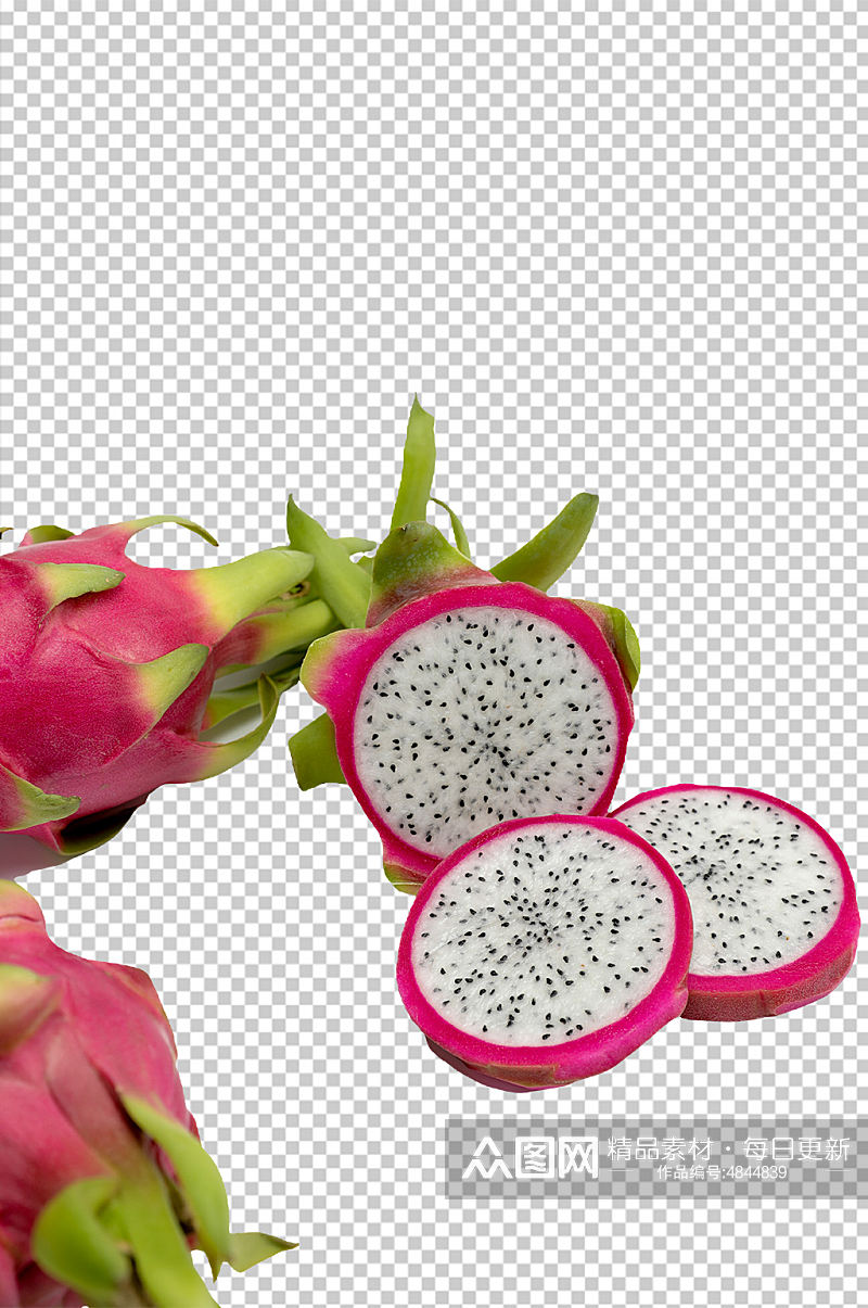 新鲜火龙果切面水果PNG免抠摄影图素材