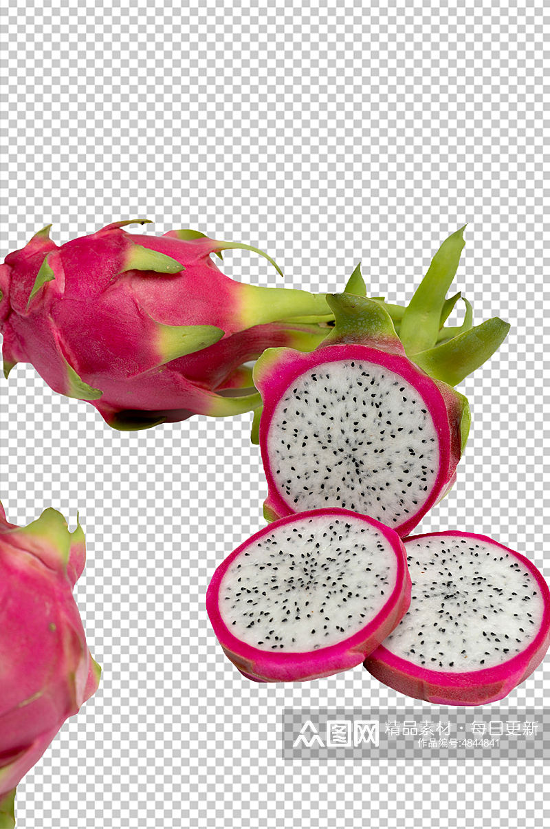 新鲜火龙果切面水果PNG免抠摄影图素材