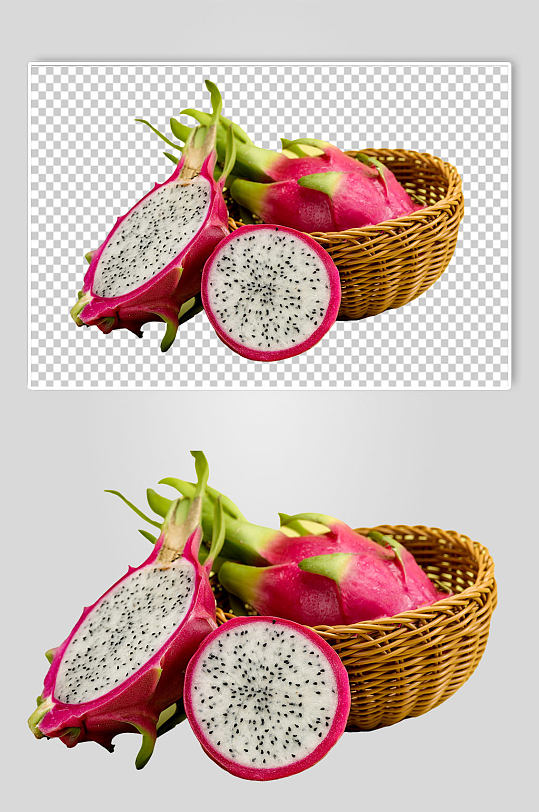 新鲜火龙果切面水果PNG免抠摄影图