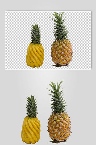 削皮菠萝新鲜菠萝水果PNG免抠摄影图