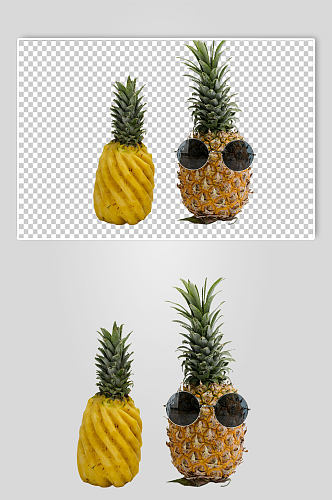削皮菠萝新鲜菠萝水果PNG免抠摄影图