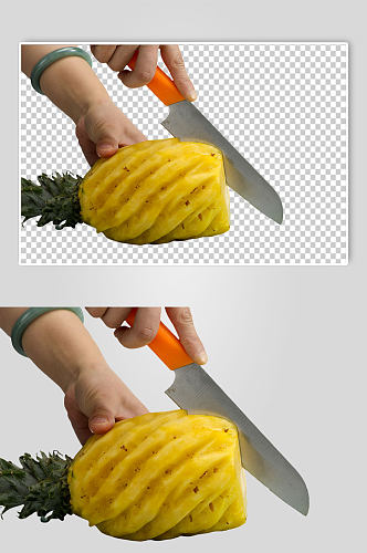 美味削皮菠萝切菠萝PNG免抠摄影图