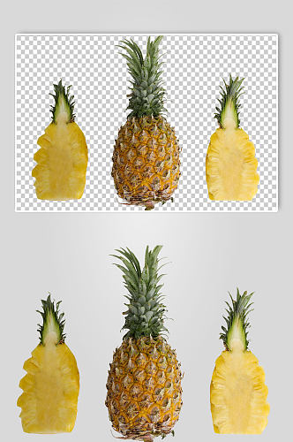 切面菠萝新鲜菠萝水果PNG免抠摄影图