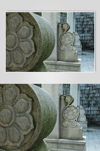 石雕门墩抱鼓石新中式仿古石鼓摄影图片