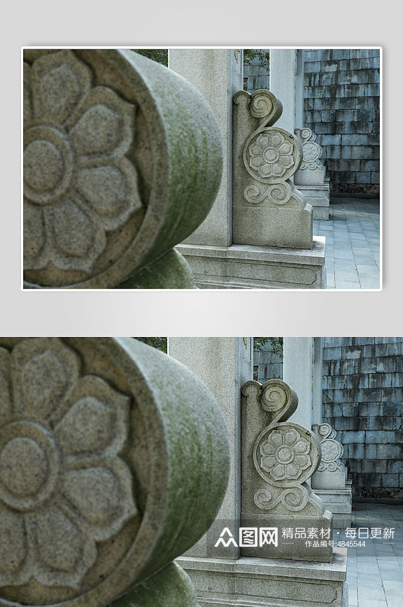 石雕门墩抱鼓石新中式仿古石鼓摄影图片素材