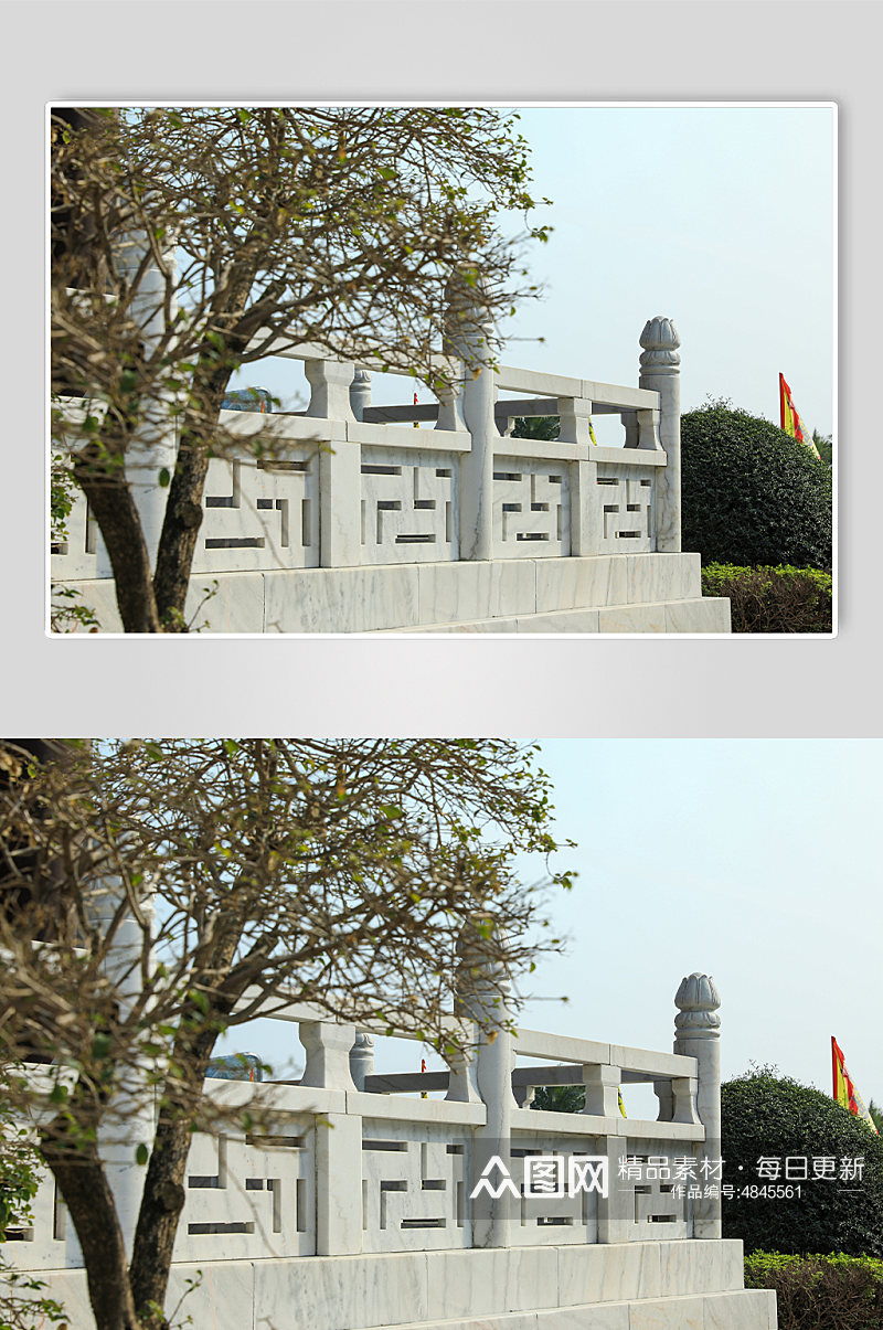 中式古风建筑古风护栏摄影图片素材