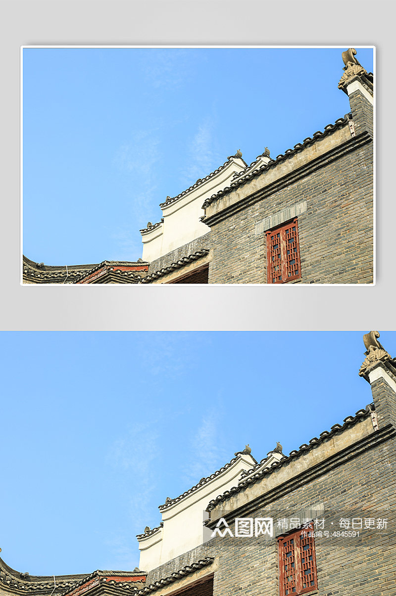 中式古风建筑古风屋檐窗户摄影图片素材