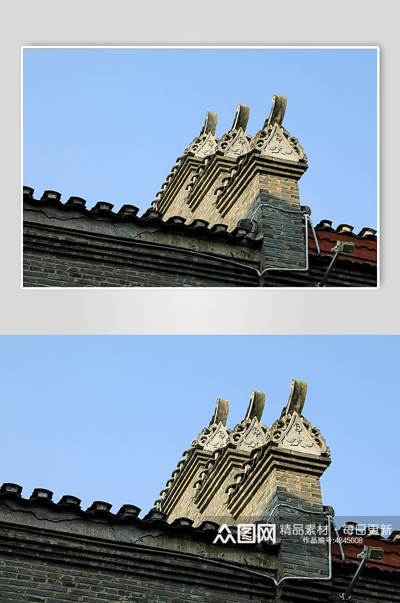 中式古风建筑古风屋檐屋顶摄影图片素材