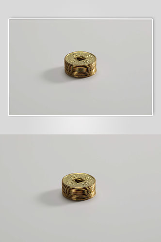 小堆铜币货币金融贸易摄影图片