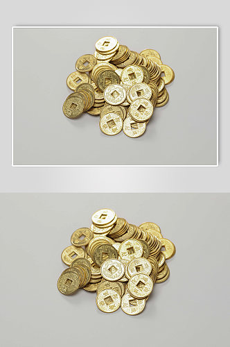 一堆铜币货币金融贸易摄影图片