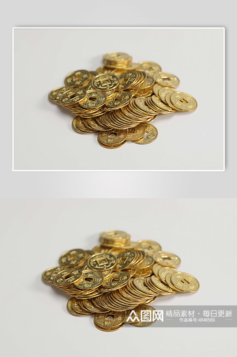 一堆铜币货币金融贸易摄影图片素材