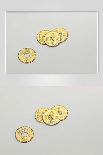 四枚铜币货币金融贸易摄影图片