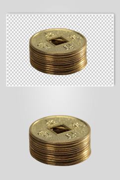一叠铜币古币货币金融贸易PNG免抠摄影图