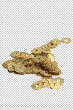 一堆铜币古币货币金融贸易PNG免抠摄影图