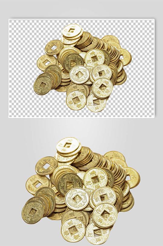 一堆铜币古币货币金融贸易PNG免抠摄影图