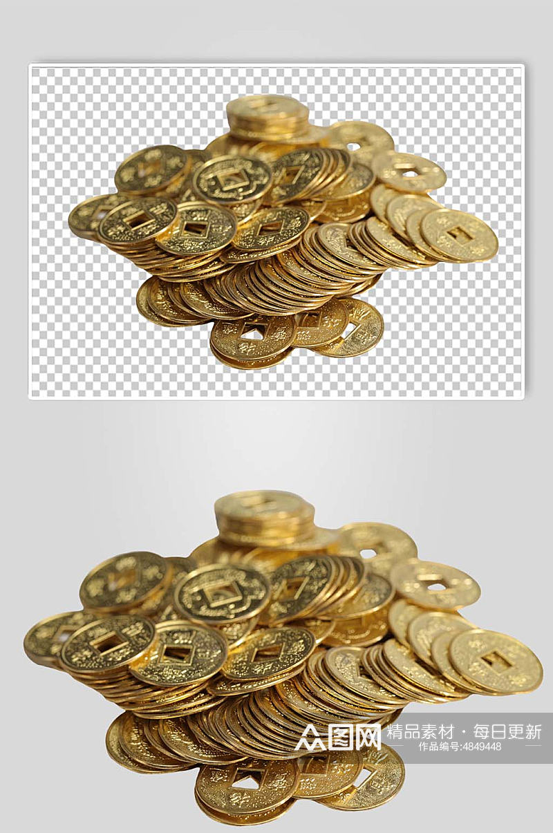 一堆铜币古币货币金融贸易PNG免抠摄影图素材