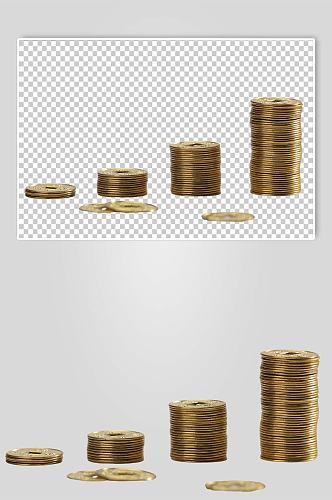 四叠铜币古币货币金融贸易PNG免抠摄影图