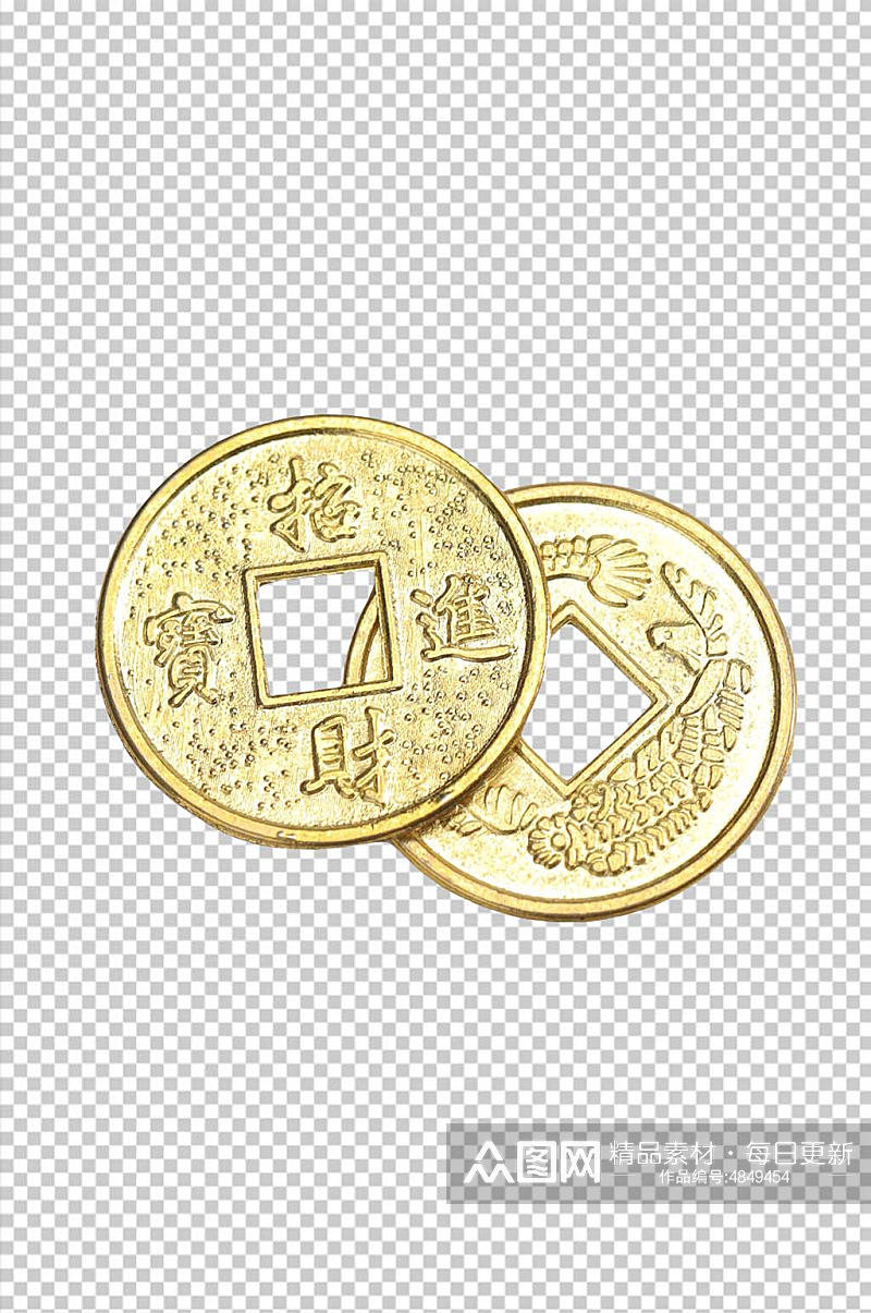 两枚铜币古币货币金融贸易PNG免抠摄影图素材