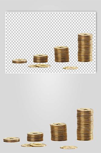四叠铜币古币货币金融贸易PNG免抠摄影图