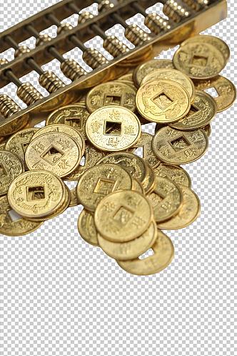 铜币古币货币算盘金融贸易PNG免抠摄影图