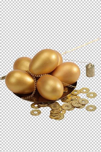 金蛋称重金币金融贸易PNG免抠摄影图