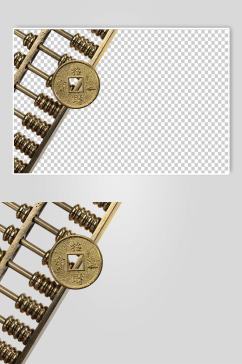 金币黄铜算盘金融贸易PNG免抠摄影图