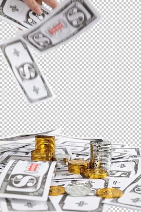 纸钞金币金融贸易PNG免抠摄影图素材下载-众图网