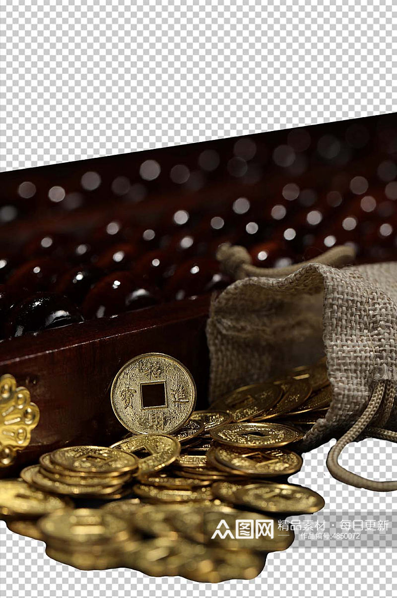 算盘金币金融贸易PNG免抠摄影图素材