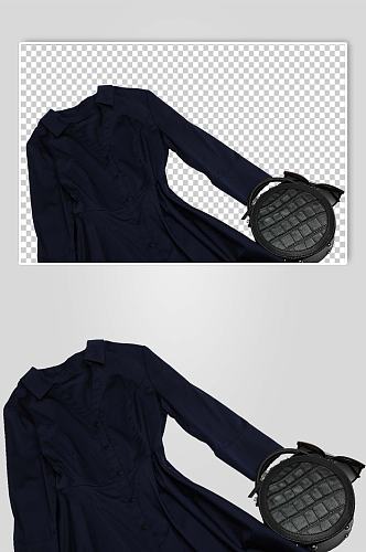 黑色连衣裙手提包PNG免抠摄影图