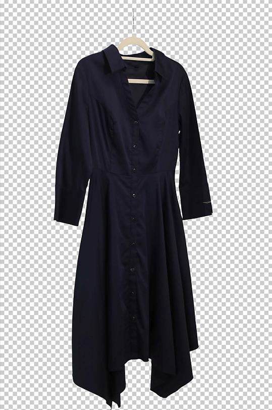 黑色衬衫连衣裙女装PNG免抠摄影图