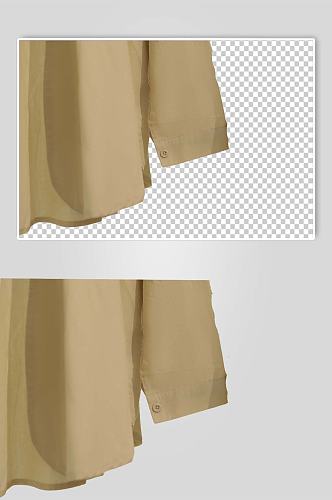 卡其色纯棉无领衬衫PNG免抠摄影图
