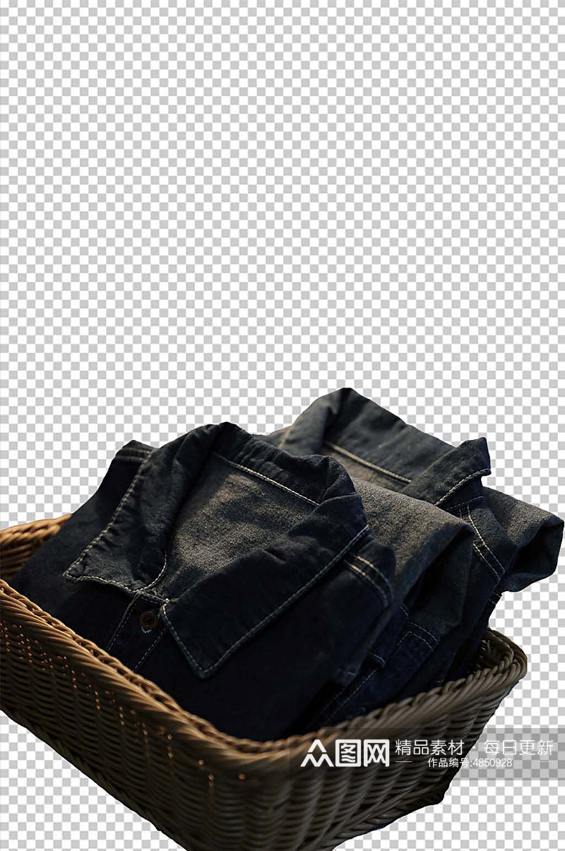 黑色牛仔衣外套上衣PNG免抠摄影图素材