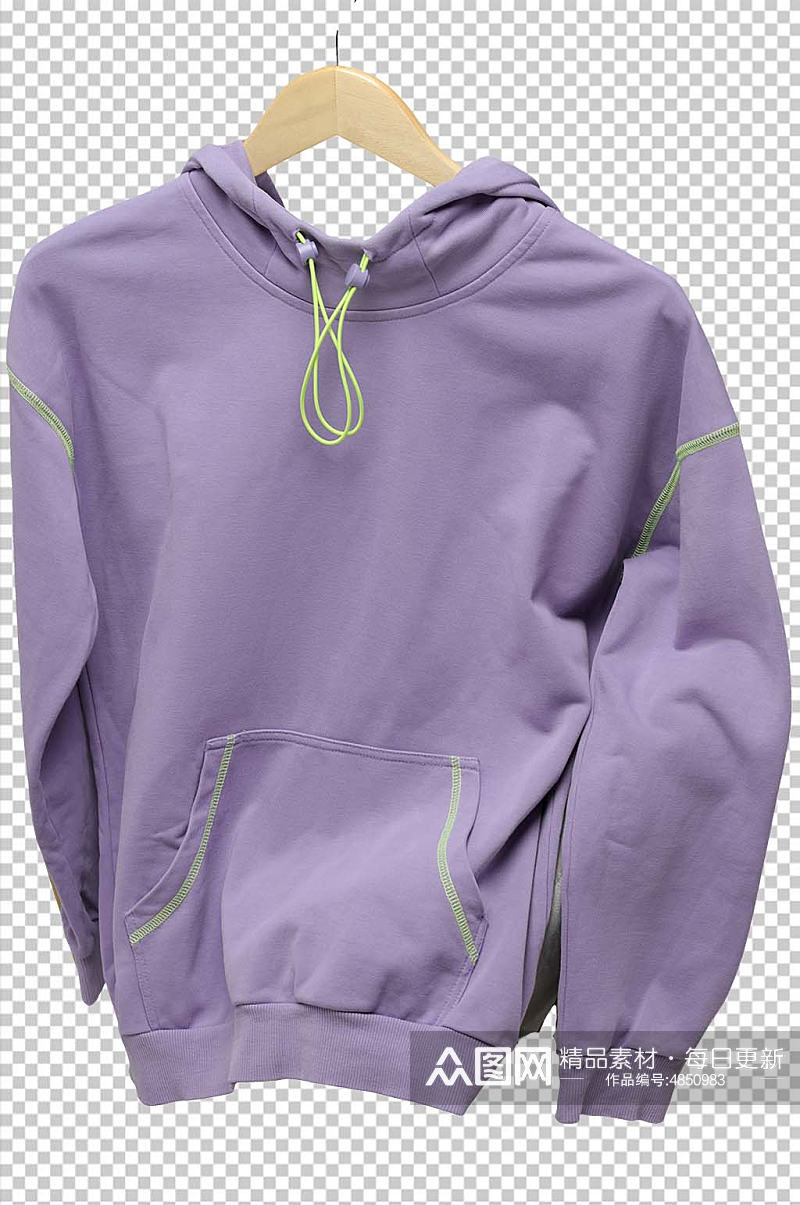 紫色运动服卫衣女装PNG免抠摄影图素材