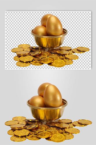 金蛋硬币金币货币PNG免抠摄影图