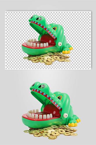 储蓄金融贸易鳄鱼玩具硬币PNG免抠摄影图