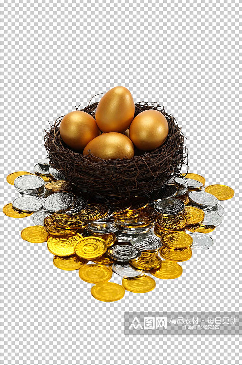 储蓄金融贸易硬币金蛋PNG免抠摄影图素材